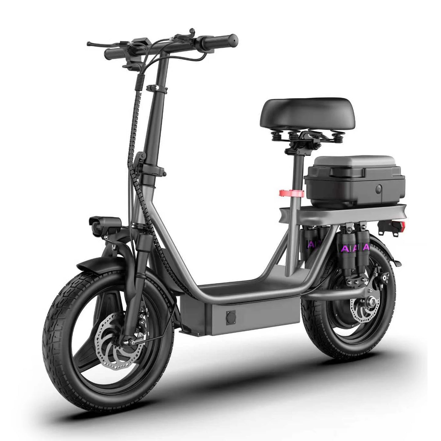 UPlee GQ8 Adult Electric Bike 750W Peak Motor 48V15AH electric scooter 14 Inch fat tire Full Shock Foldable with trunk e bike