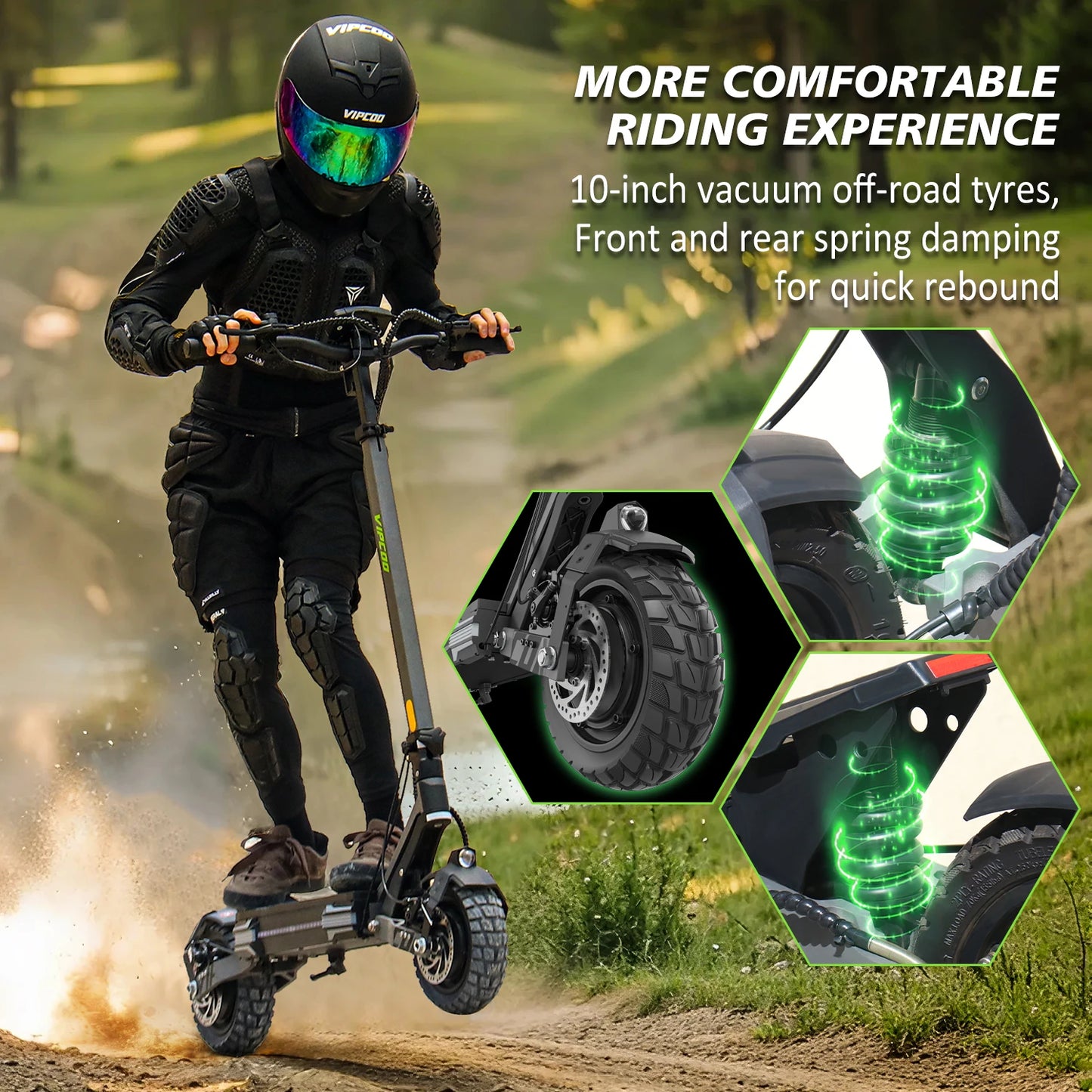 Fashionable VIPCOO VS6 PRO Dual Motor Electric Scooter Long Range 20.8AH Available in UK EU US Warehouses