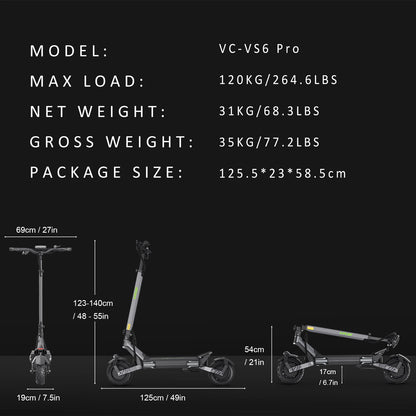 Fashionable VIPCOO VS6 PRO Dual Motor Electric Scooter Long Range 20.8AH Available in UK EU US Warehouses