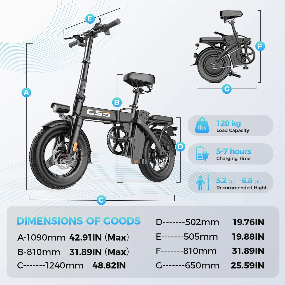 UPlee GS3 Electric Bike 48V 15AH 250W Motor Electric Bicycle 20KM/H Max Speed Motorcycle Style E-bike