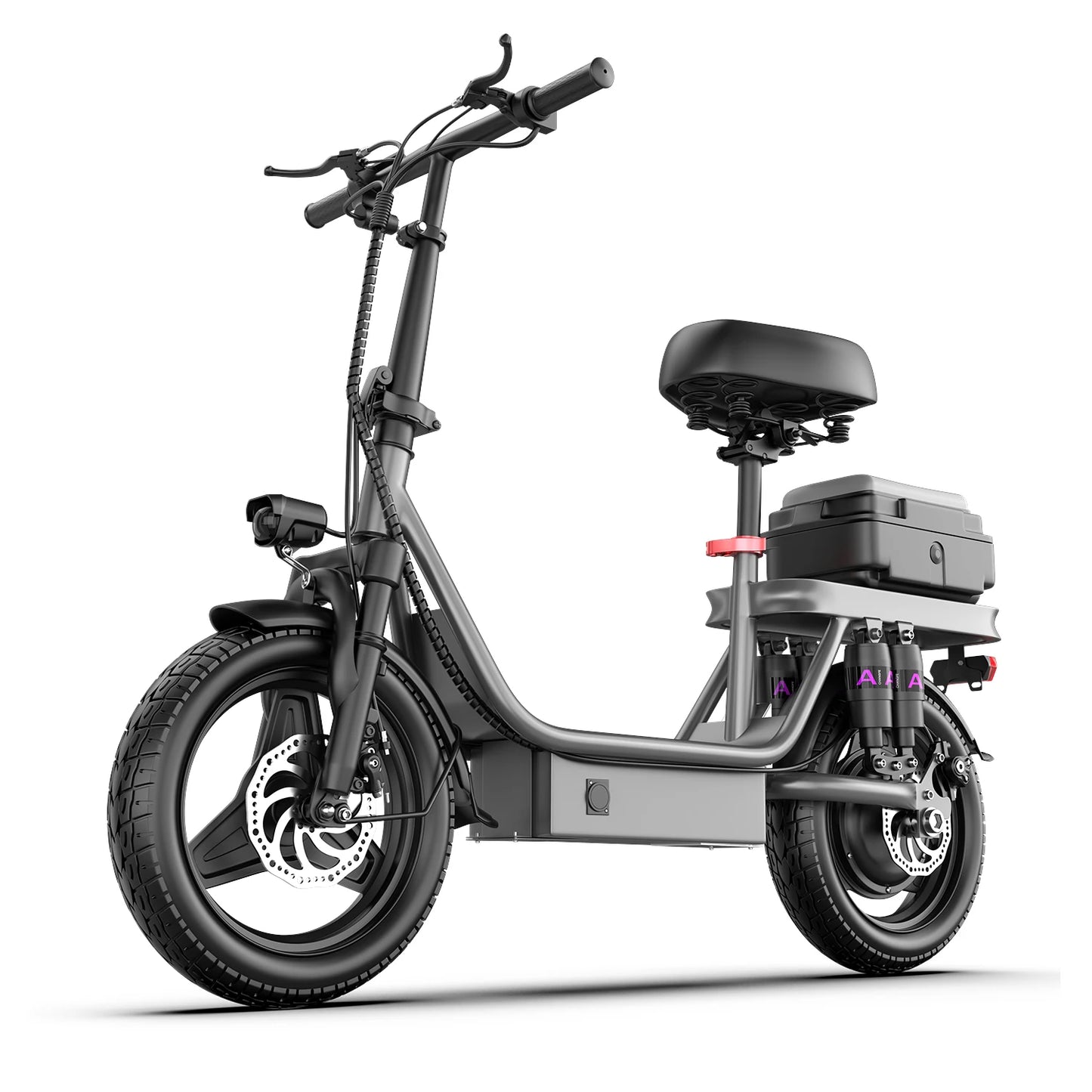 UPlee GQ8 Adult Electric Bike 750W Peak Motor 48V15AH electric scooter 14 Inch fat tire Full Shock Foldable with trunk e bike